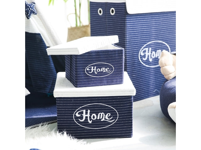 Vista de Set cajas Navy Home grande mediana pequeña