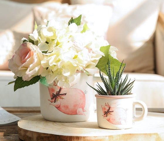 Vista de Taza chancho Pink