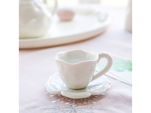 Vista de Taza ángel de rosas