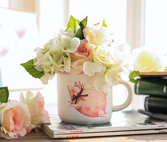 Vista de Taza chancho Pink