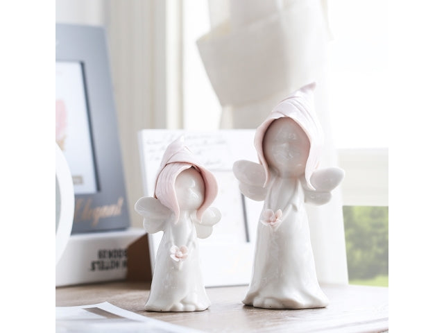 Vista de Angel de porcelana con flor de Juego de te de rosas grande