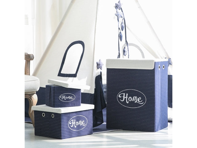 Vista de Set cajas Navy Home grande mediana pequeña