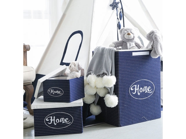 Vista de Set cajas Navy Home grande mediana pequeña