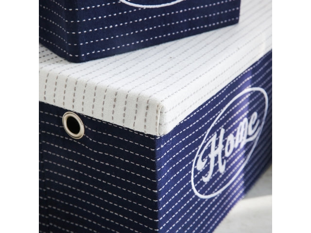 Vista de Set cajas Navy Home grande mediana pequeña