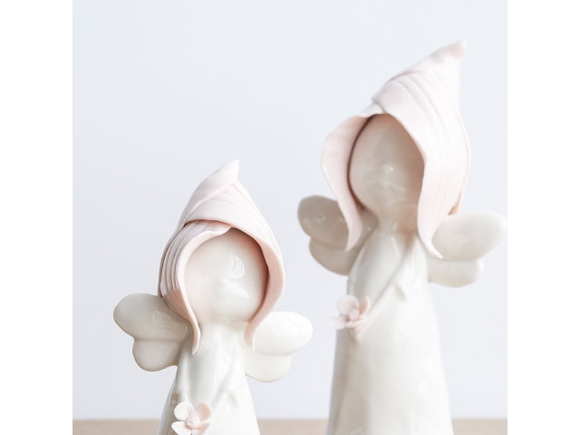 Vista de Angel de porcelana con flor de Juego de te de rosas grande