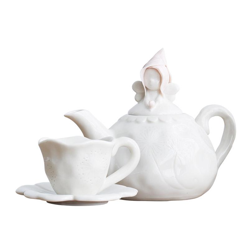 Vista de Taza ángel de rosas