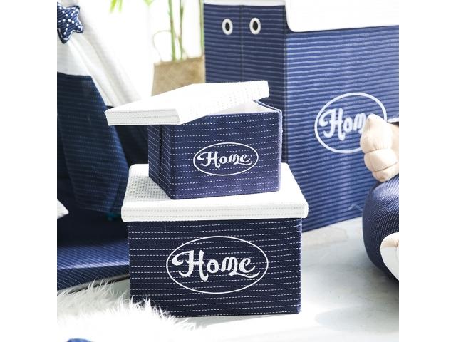 Vista de Set cajas Navy Home grande mediana pequeña