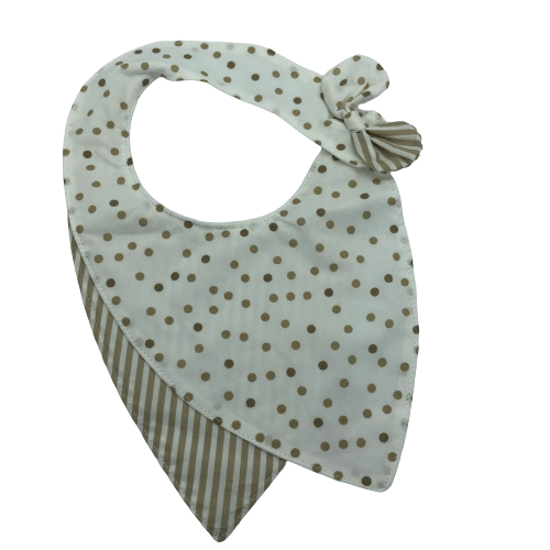 Vista de Babero de tela con lunares beige