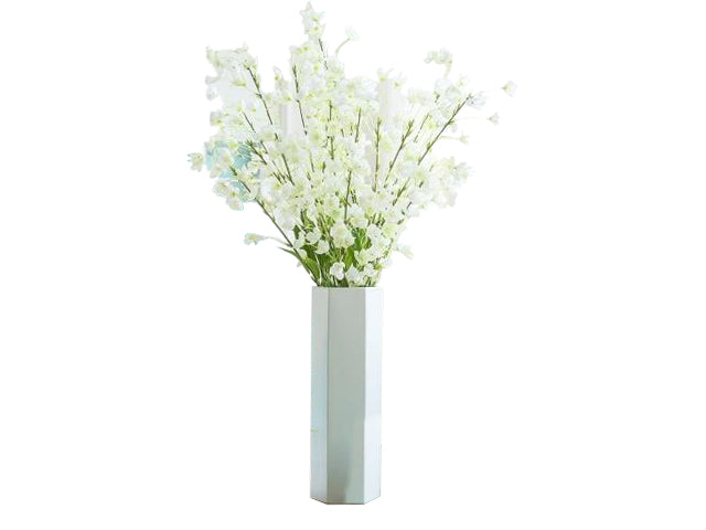 Florero alto hexagonal