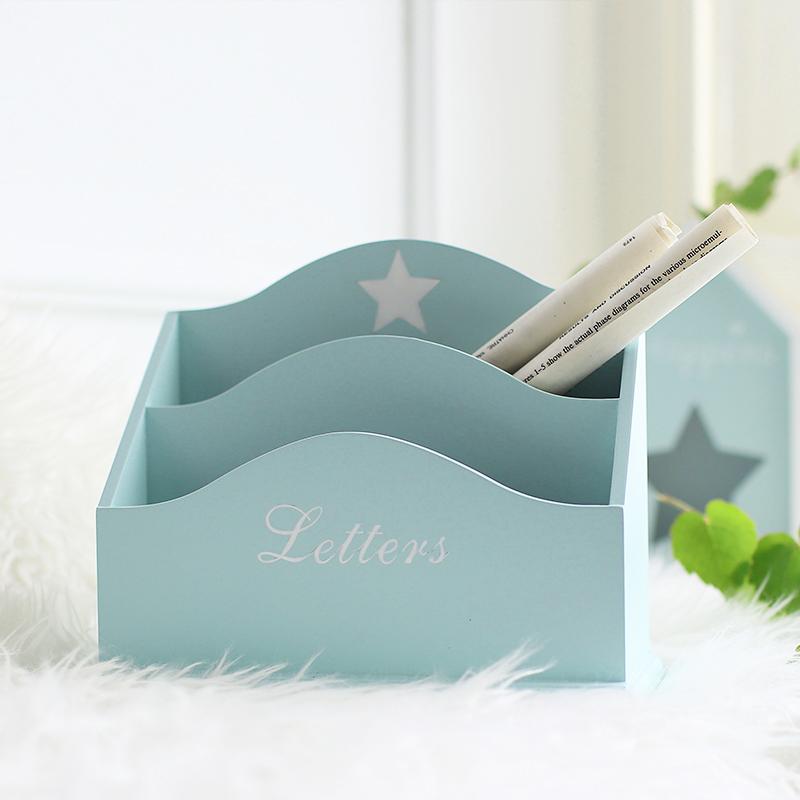 Vista de Caja archivadora de madera Bluebell con estrella