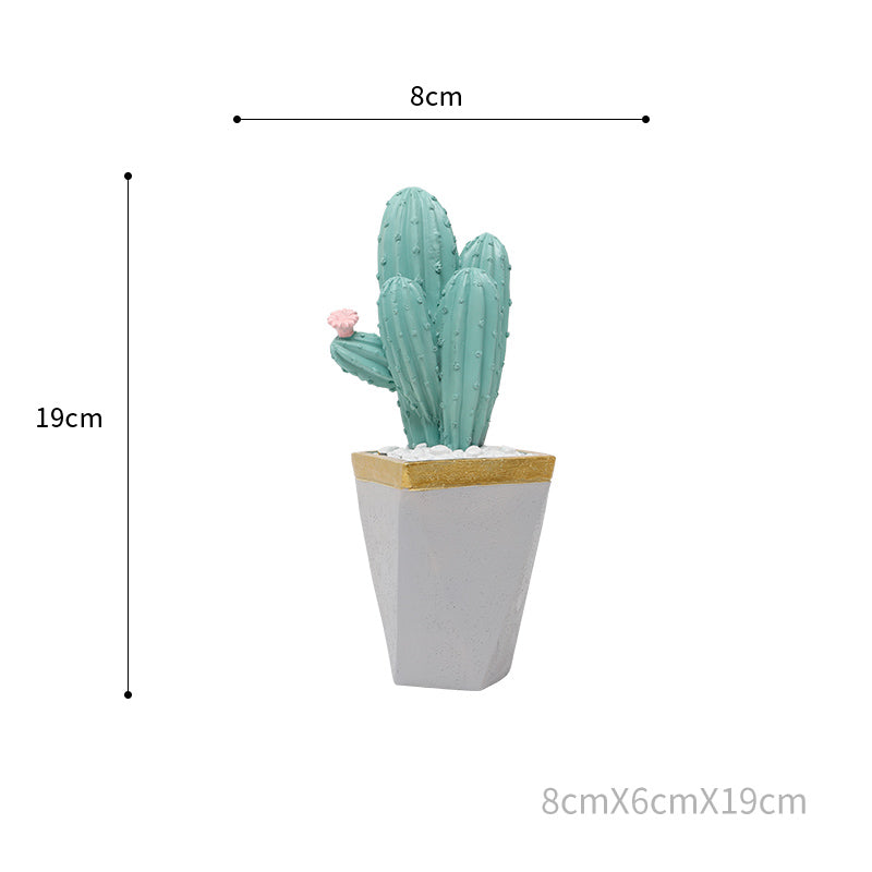 Vista de Macetero cuadrado cactus bajo flor rosada