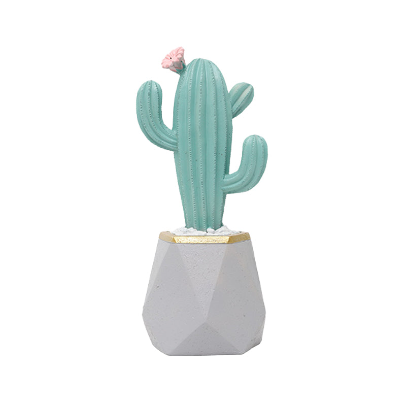 Vista de Macetero octogonal cactus alto flor rosada