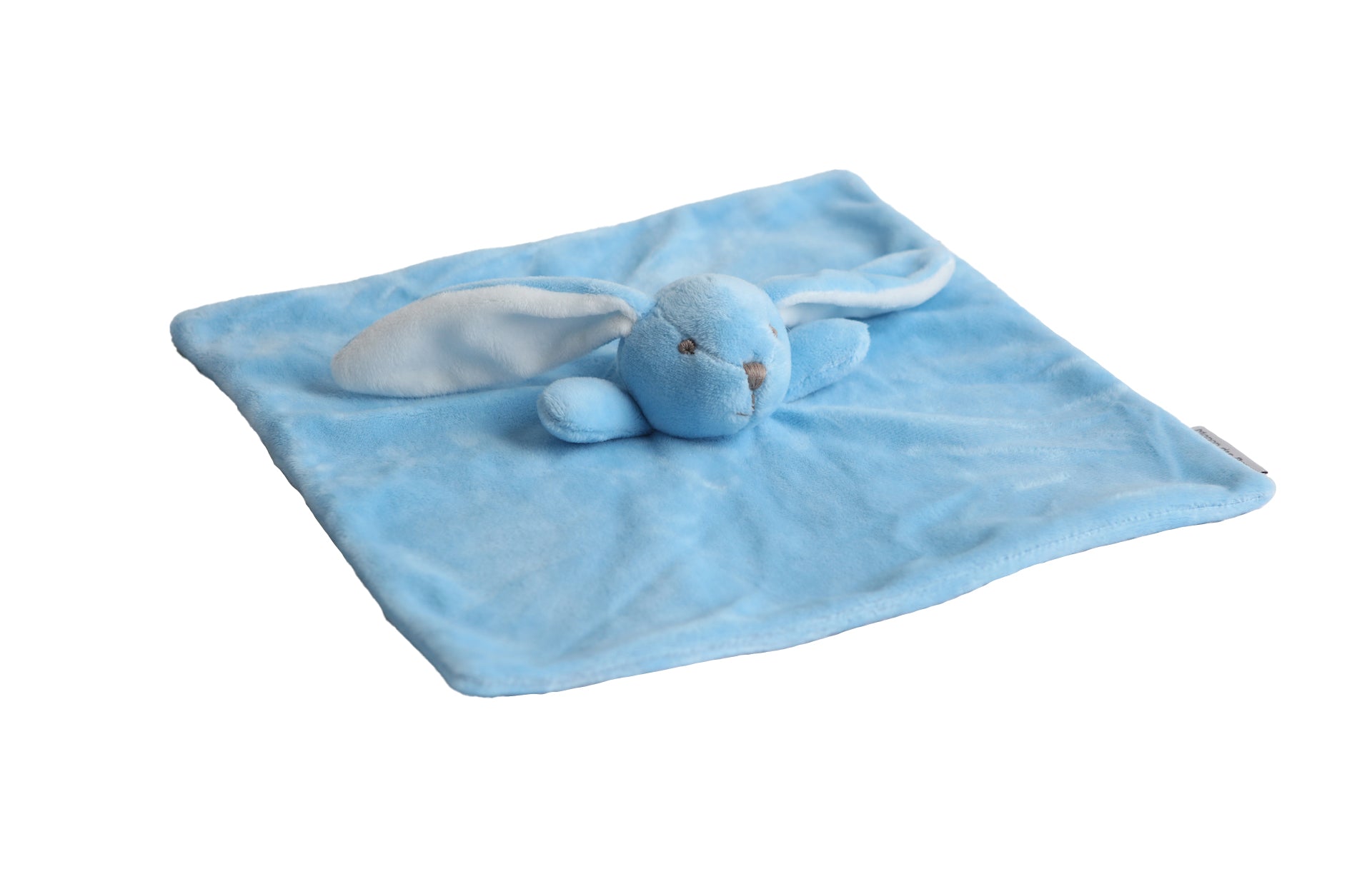 Vista de Tuto con conejo celeste de plush